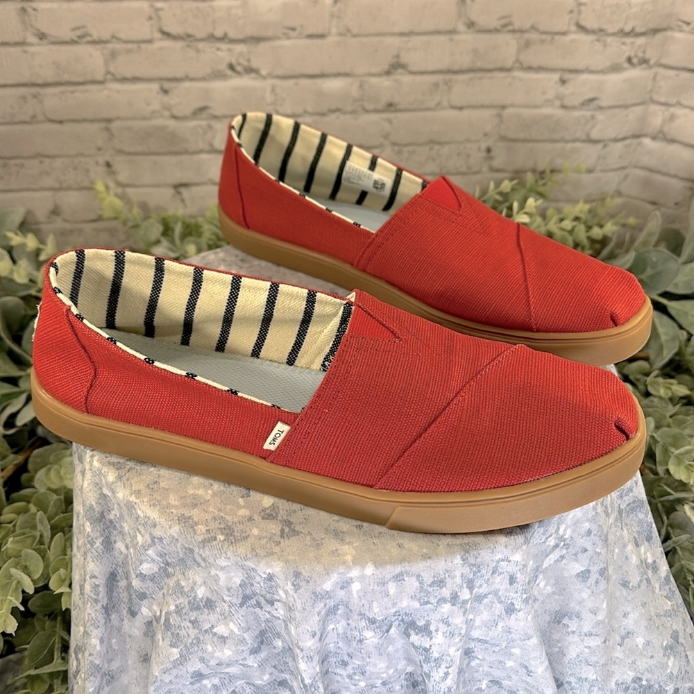 TOMS “Heritage” Classic Red Alpargata Cupsole Slip-on Canvas Sneaker WMS 12❤️EUC - Picture 10 of 10